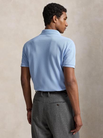 Polo Ralph Lauren Custom Slim Fit Mesh Cotton Polo Shirt, Chambray Blue/C7553 - view 2, Chambray Blue/C7553