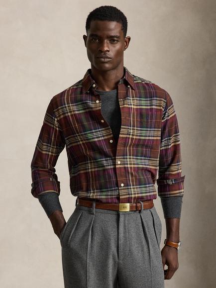 Ralph Lauren Oxford Vintage Check Shirt, Multi, Brown Green Multi
