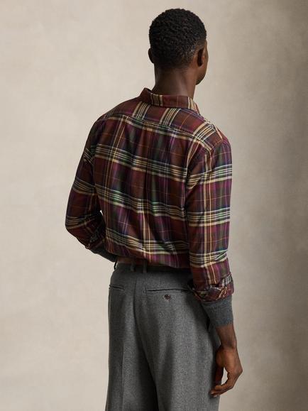 Ralph Lauren Oxford Vintage Check Shirt, Multi - view 2, Brown Green Multi