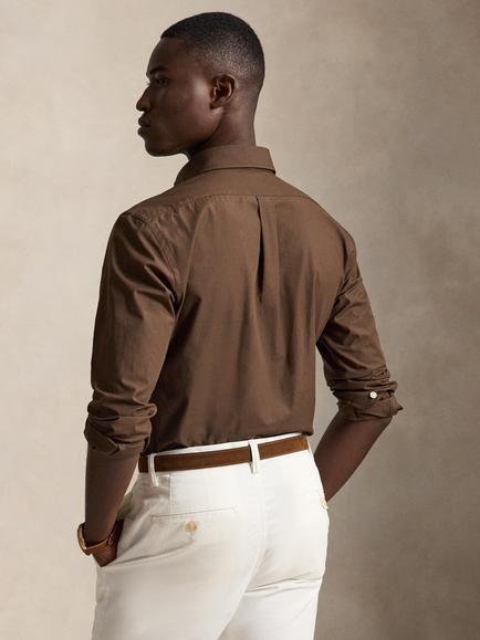 Polo Ralph Lauren Cotton Rich Poplin Shirt, Nutmeg Brown - view 2, Nutmeg Brwn