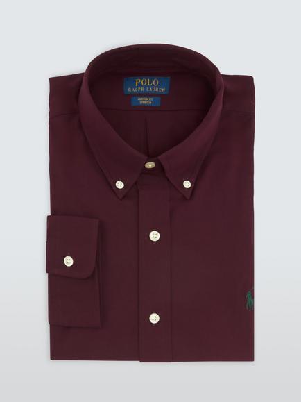 Polo Ralph Lauren Poplin Cotton Rich Tailored Fit Shirt, Classic Wine - view 2, Classic Wine