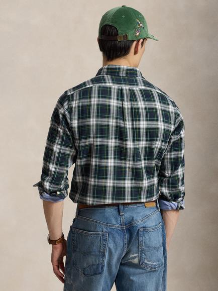 Polo Ralph Lauren Cotton Regular Fit Check Shirt, 7415 Cream Navy/Mult - view 2, 7415 Cream Navy Mult