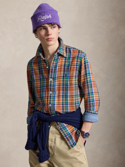 Polo Ralph Lauren Double Face Cotton Regular Fit Check Shirt, 7335b Green Navy Mul, 7335b Green Navy Mul