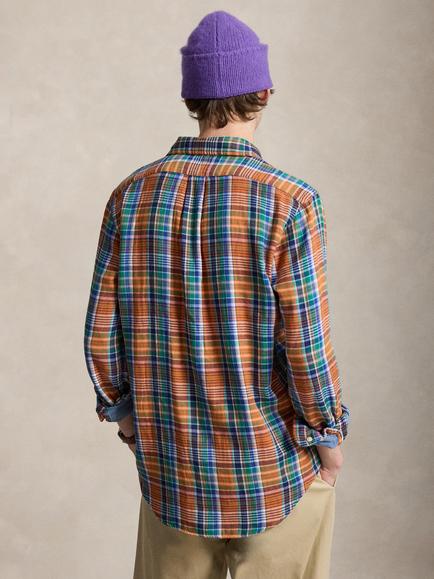 Polo Ralph Lauren Double Face Cotton Regular Fit Check Shirt, 7335b Green Navy Mul - view 2, 7335b Green Navy Mul