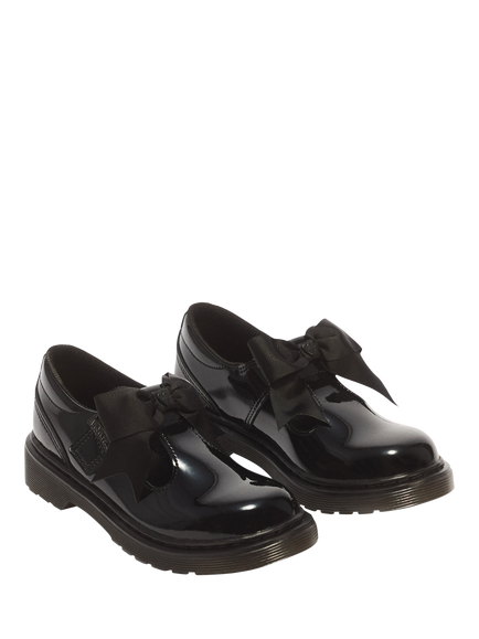 Dr Martens Kids' Polley II Bow Shoes, Black Patent - view 2, Black Patent