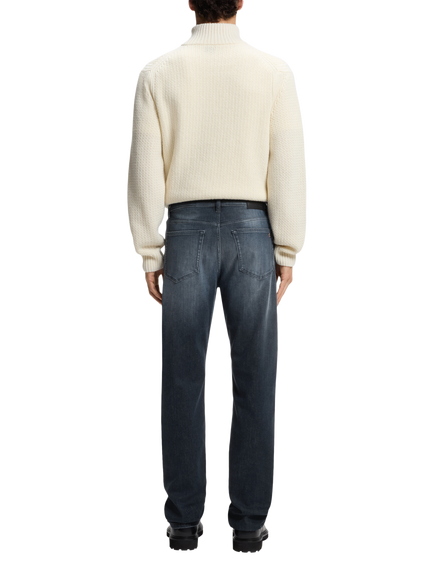 BOSS Regular Fit Stretch Denim Jeans, Dark Blue - view 2, Dark Blue