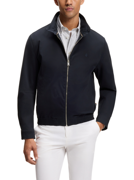 HUGO BOSS BOSS Zip Front Wool Jacket, Dark Blue, Dark Blue