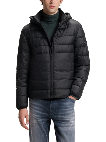 BOSS Casual Hooded Puffer Jacket, Black, Black