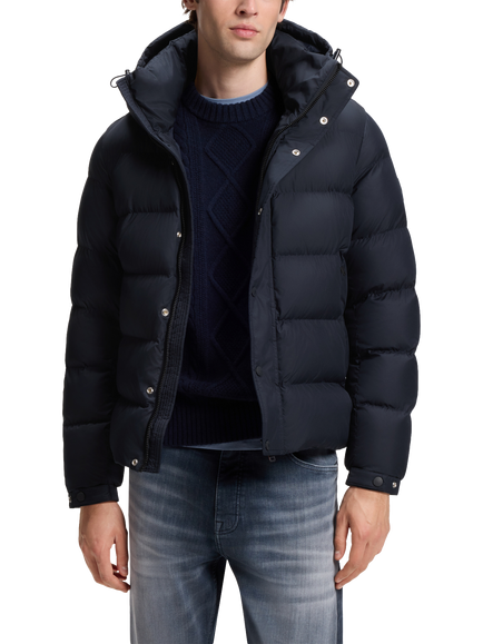 BOSS Casual Hooded Puffer Jacket, Dark Blue, Dark Blue