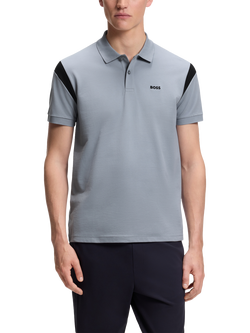BOSS Regular Fit Cotton Rich Polo Shirt, Dark Grey, Dark Grey