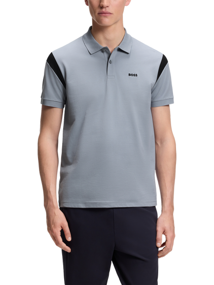 BOSS Regular Fit Cotton Rich Polo Shirt, Dark Grey, Dark Grey