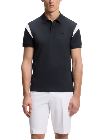 BOSS Regular Fit Cotton Rich Polo Shirt, Dark Blue, Dark Blue