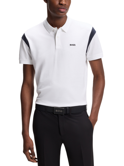 BOSS Regular Fit Cotton Rich Polo Shirt, White, White