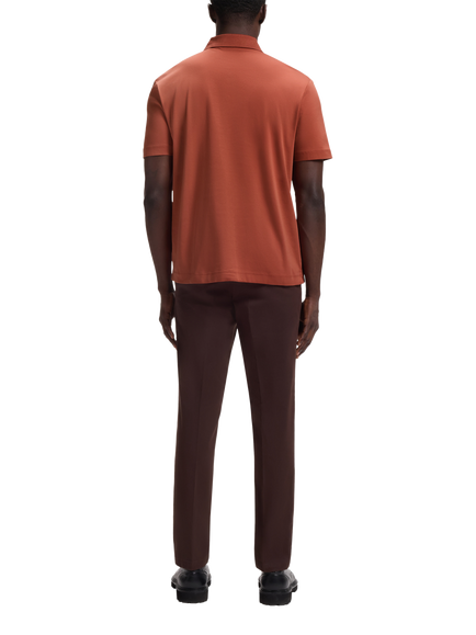 BOSS Cotton Polo Shirt, Dark Red - view 2, Dark Red
