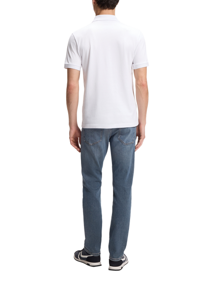 BOSS Regular Fit Stretch Piqué Polo Shirt, White - view 2, White