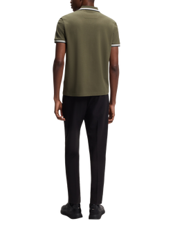BOSS Paddy Edge Stripe Polo Shirt, Open Green - view 2, Open Green