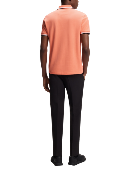 BOSS Paddy Edge Stripe Polo Shirt, Pink - view 2, Pink