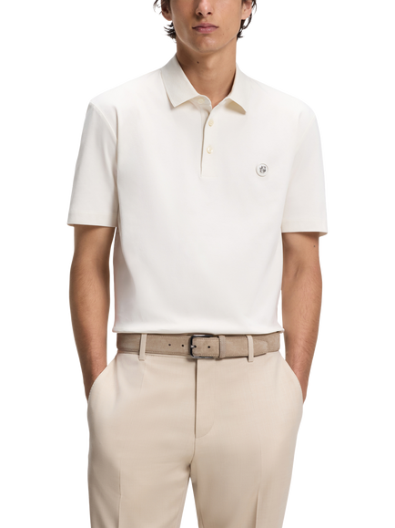 BOSS Pure Cotton Polo Shirt, Open White, Open White