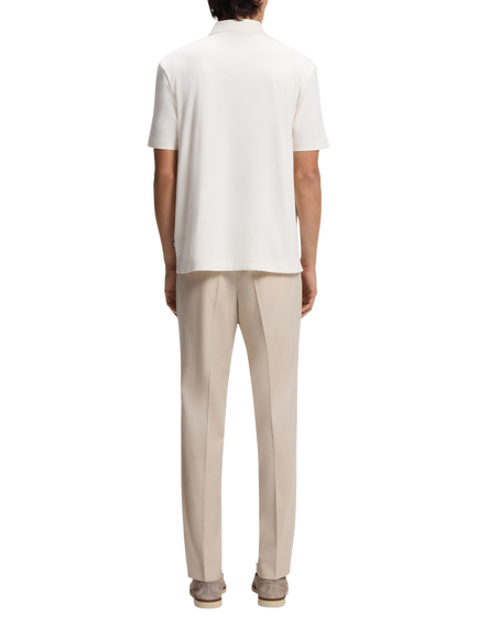 BOSS Pure Cotton Polo Shirt, Open White - view 2, Open White