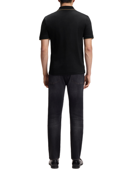 BOSS Slim Fit Cotton Polo Shirt, Black - view 2, Black