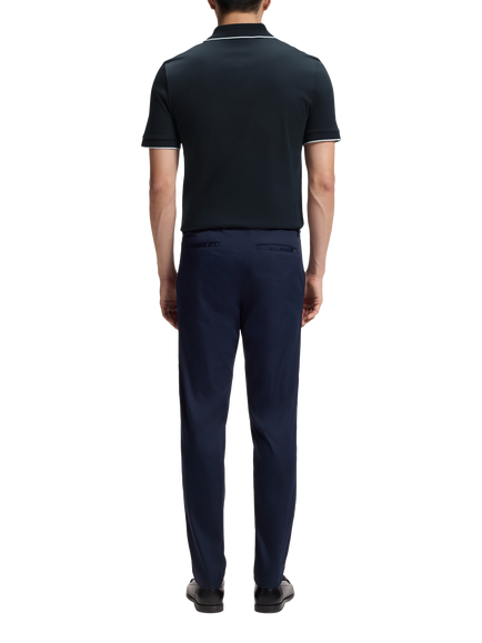 BOSS Pure Cotton Slim Fit Polo Shirt, Dark Blue - view 2, Dark Blue