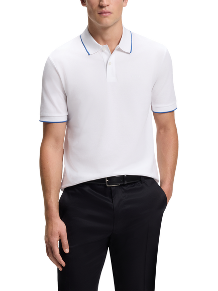 BOSS Regular Fit Cotton Polo Shirt, Natural, Natural