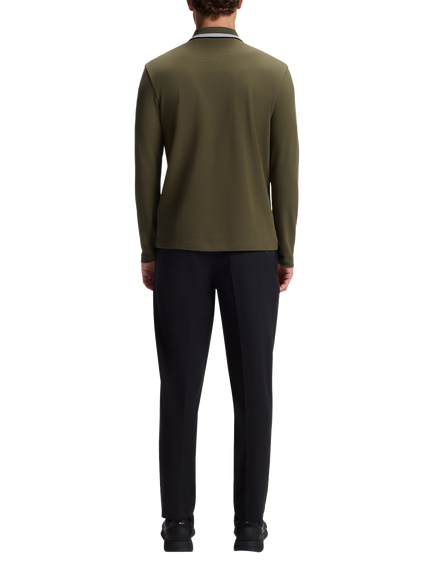 HUGO BOSS BOSS Plisy Long Sleeve Polo Shirt, Open Green - view 2, Open Green