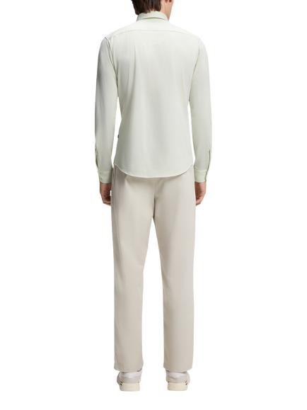 BOSS Yarn Dyed Piqué Shirt, Open Green - view 2, Open Green