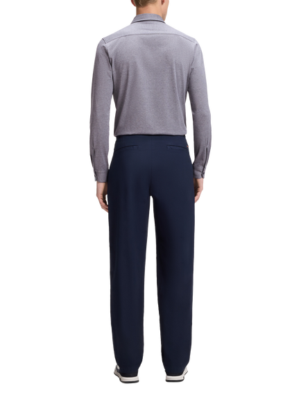 BOSS Yarn Dyed Pure Cotton Piqué Shirt, Dark Blue - view 2, Dark Blue