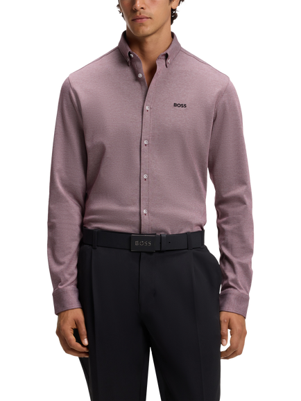 BOSS Cotton Regular Fit Shirt, Dark Pink, Dark Pink