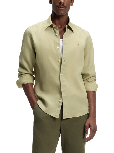 BOSS Linen Shirt, Dark Beige, Dark Beige
