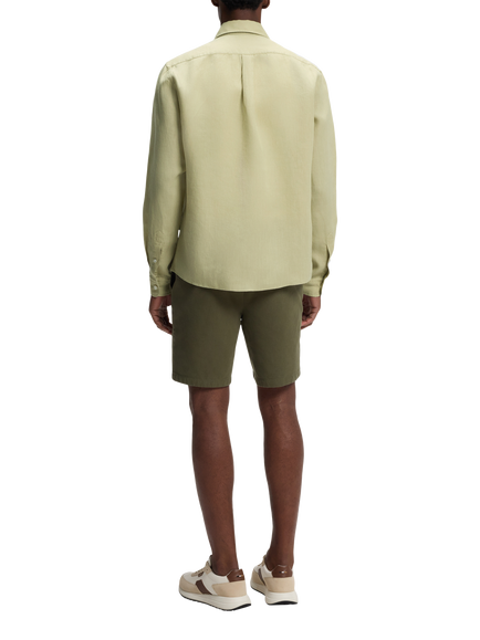 BOSS Linen Shirt, Dark Beige - view 2, Dark Beige