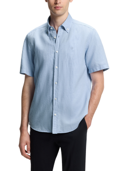 BOSS Regular Fit Linen Blend Shirt, Light/Pastel Blue, Light/Pastel Blue
