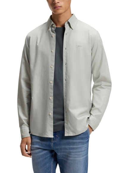 BOSS Cotton Regular Fit Oxford Shirt, Open Green, Open Green