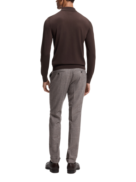 Boss Heritage Merino Wool Jumper, Dark Brown - view 2, Dark Brown