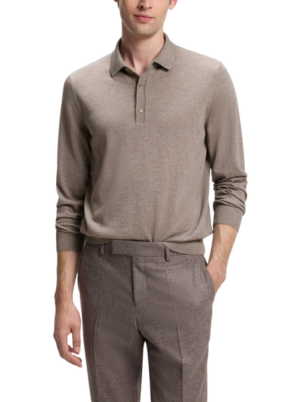 BOSS Black Heritage Virgin Wool Jumper, Open Brown, Open Brown