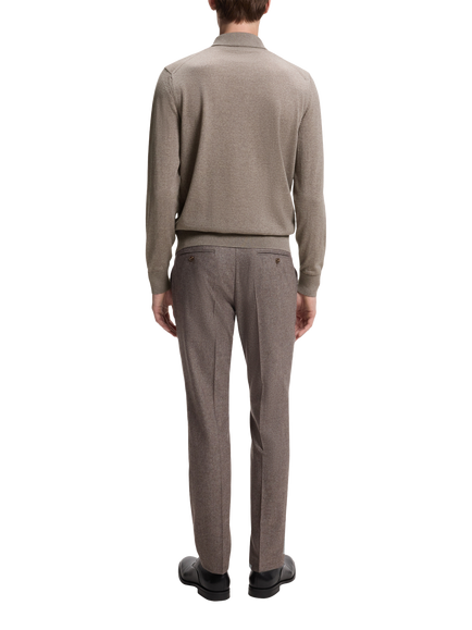 BOSS Black Heritage Virgin Wool Jumper, Open Brown - view 2, Open Brown