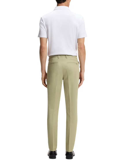 BOSS Cotton Rich Regular Fit Chinos, Dark Beige - view 2, Dark Beige