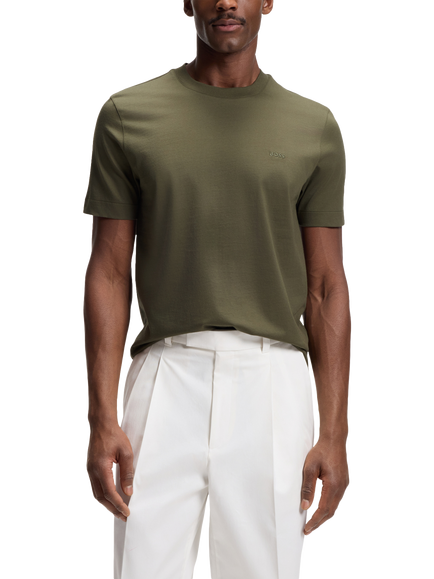 HUGO BOSS BOSS Thompson Crew Neck Cotton T-Shirt, Open Green, Open Green
