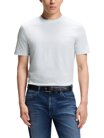 BOSS Cotton Crew Neck T-Shirt, Open Blue, Open Blue