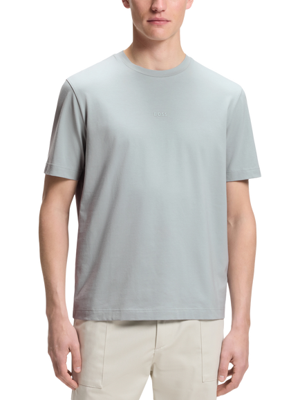 HUGO BOSS BOSS Crew Neck Cotton Blend T-Shirt, Open Grey, Open Grey