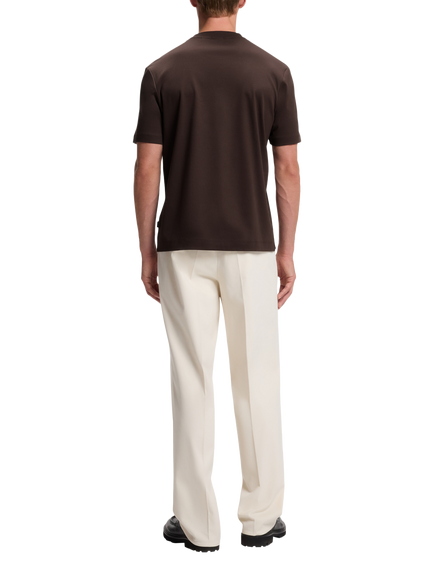 BOSS Cotton Rich Regular Fit Crew Neck Short Sleeve T-Shirt, Dark Brown - view 2, Dark Brown