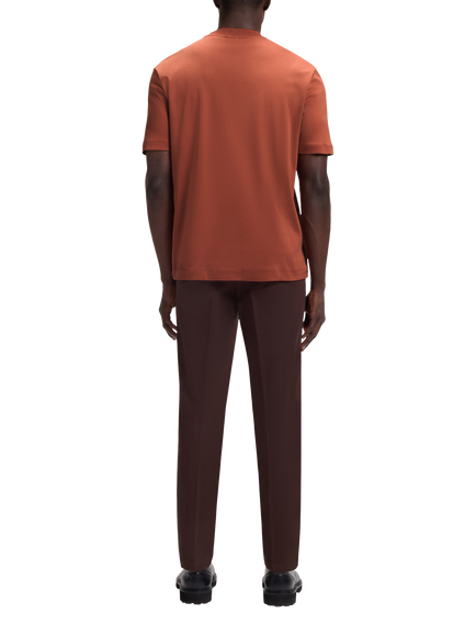 BOSS Cotton Blend Crew Neck T-Shirt, Dark Red - view 2, Dark Red