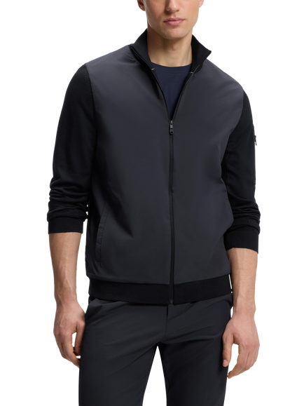 BOSS Full Zip Dry-Flex Knit Top, Dark Blue, Dark Blue
