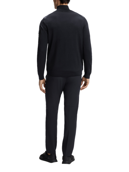 BOSS Full Zip Dry-Flex Knit Top, Dark Blue - view 2, Dark Blue