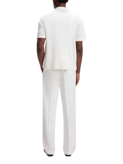 BOSS Stripe Colour Block Short Sleeve Cardigan, Open White - view 2, Open White