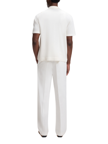 BOSS Stripe Colour Block Short Sleeve Cardigan, Open White - view 2, Open White