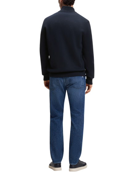 BOSS Cotton V-Neck Cardigan, Dark Blue - view 2, Dark Blue