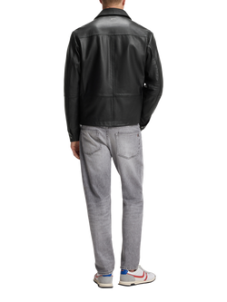 BOSS Nappa Leather Shirt Jacket, Black - view 2, Black