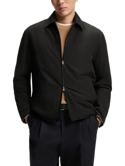 BOSS Two-Way Zip Harrington Jacket, Black, Black